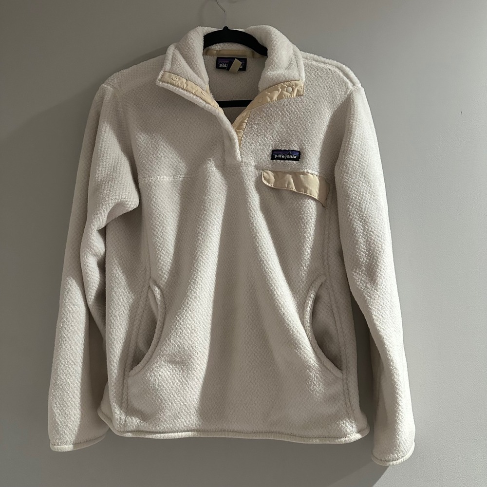Patagonia Cream Quarter-Zip Fleece Pullover